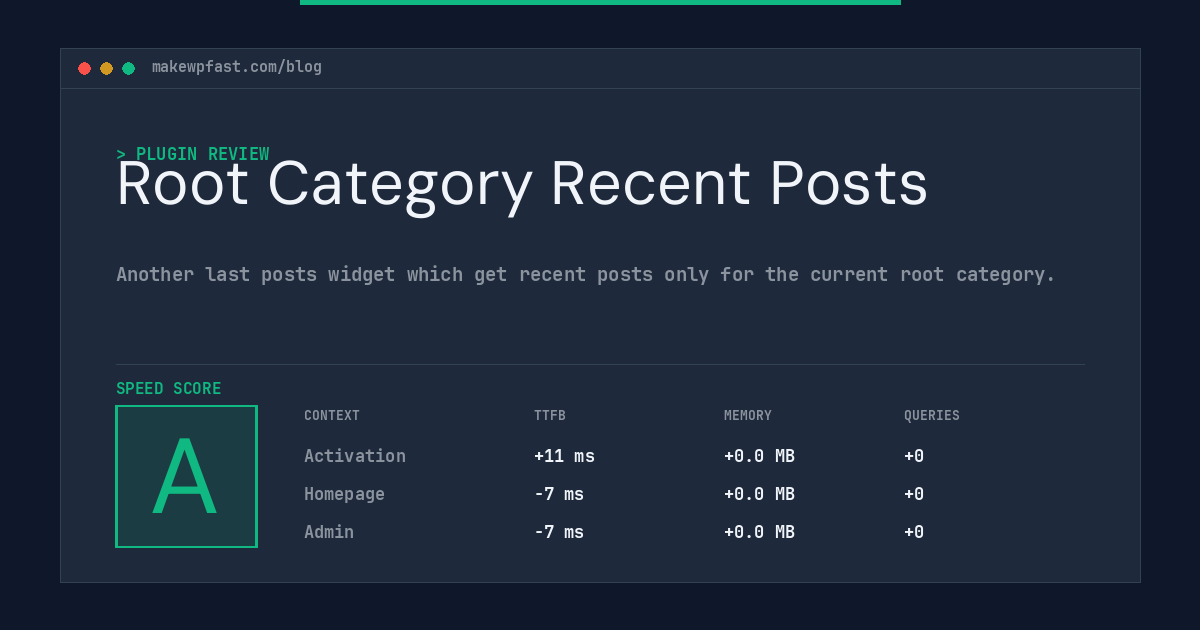 Root Category Recent Posts - MakeWPFast