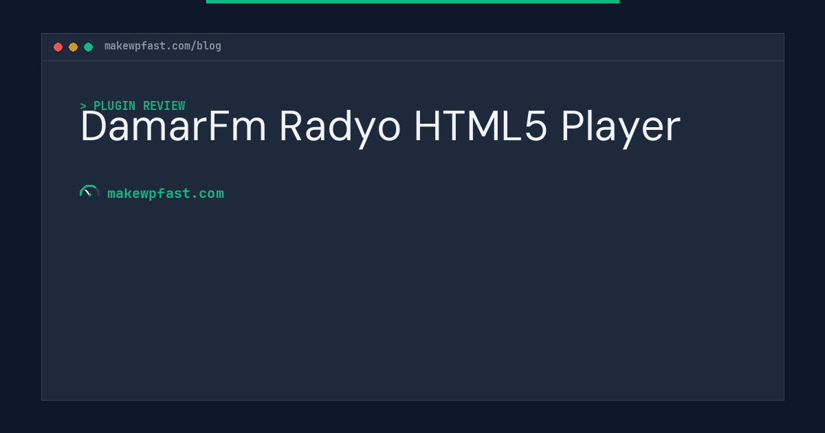 DamarFm Radyo HTML5 Player - MakeWPFast