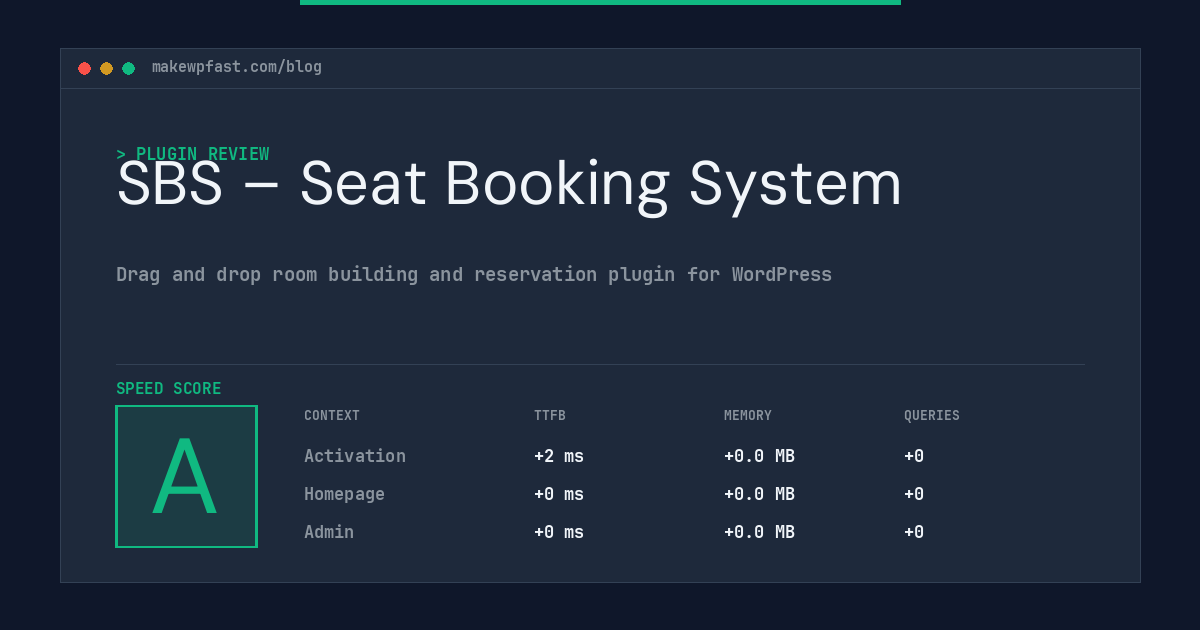 SBS – Seat Booking System - MakeWPFast