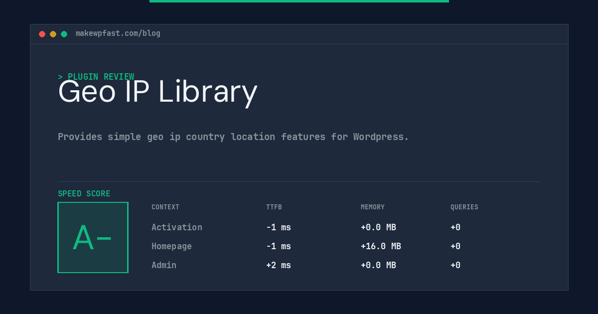 Geo IP Library - MakeWPFast