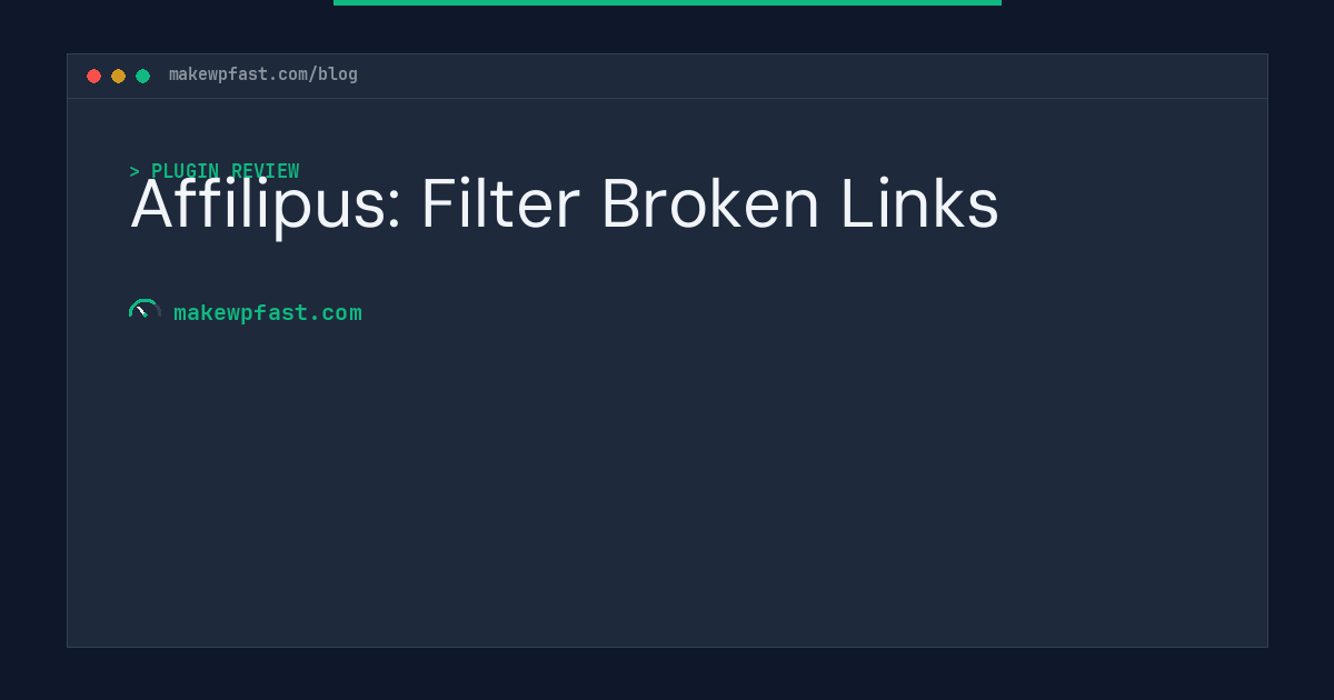 Affilipus: Filter Broken Links - MakeWPFast