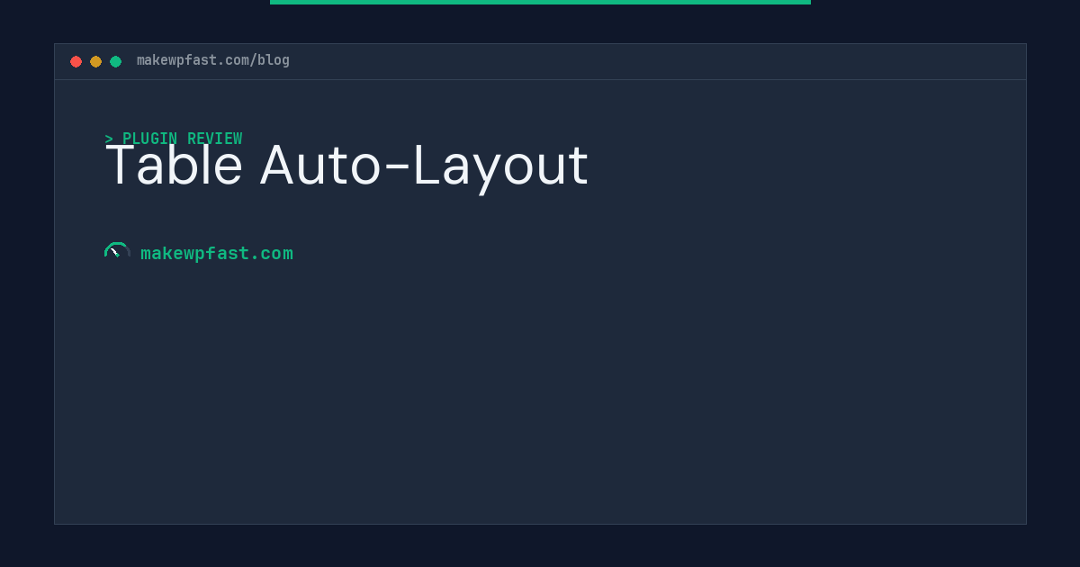 Table Auto-Layout - MakeWPFast
