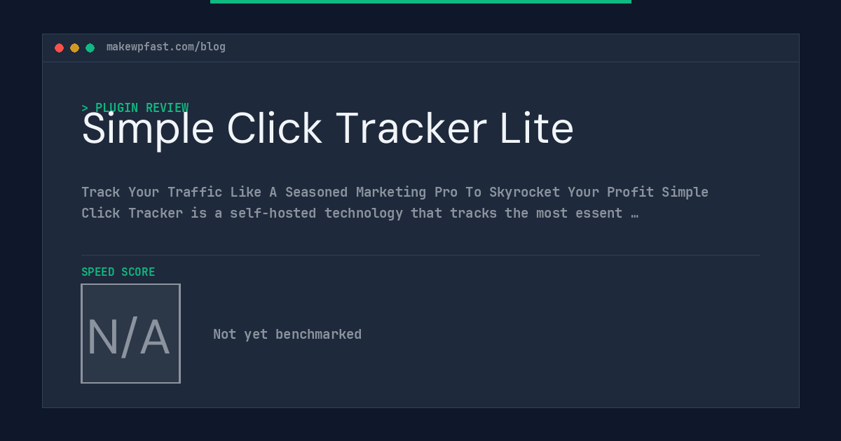 Simple Click Tracker Lite - MakeWPFast