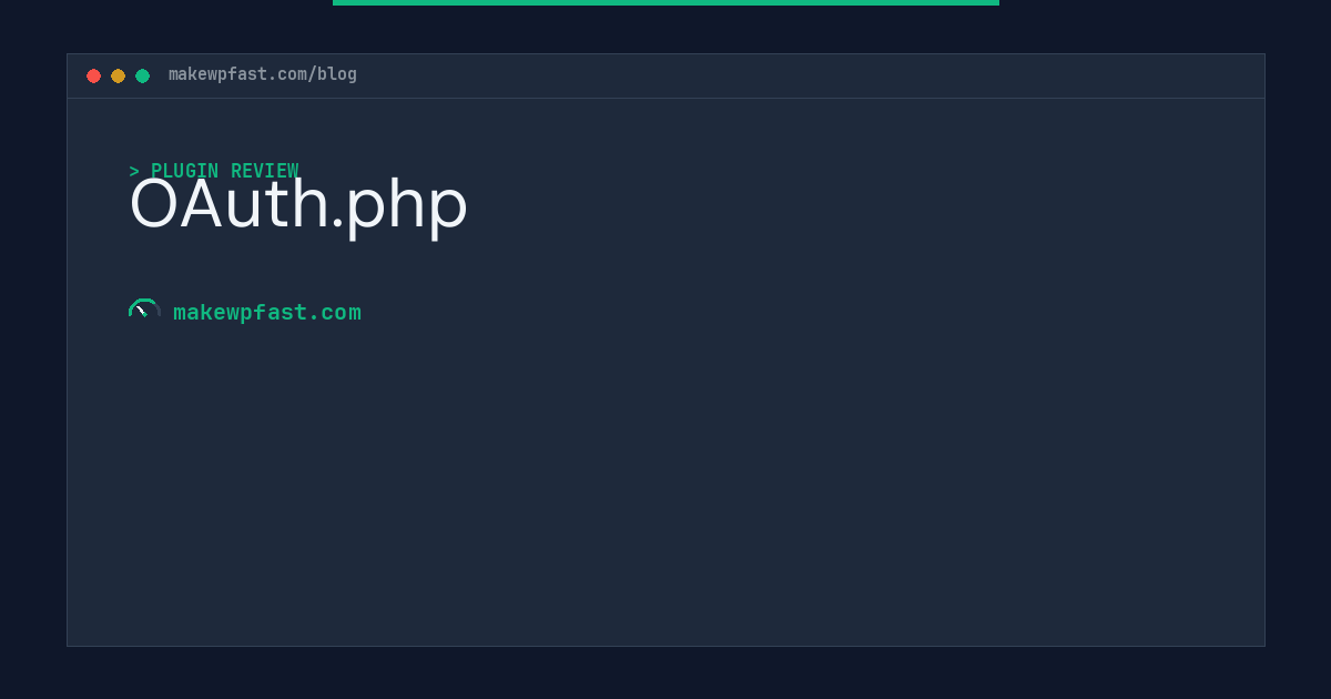 OAuth.php - MakeWPFast
