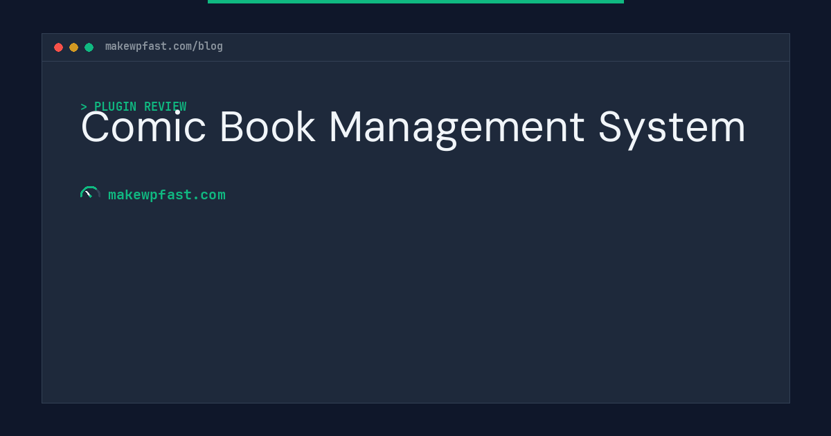 Comic Book Management System - MakeWPFast