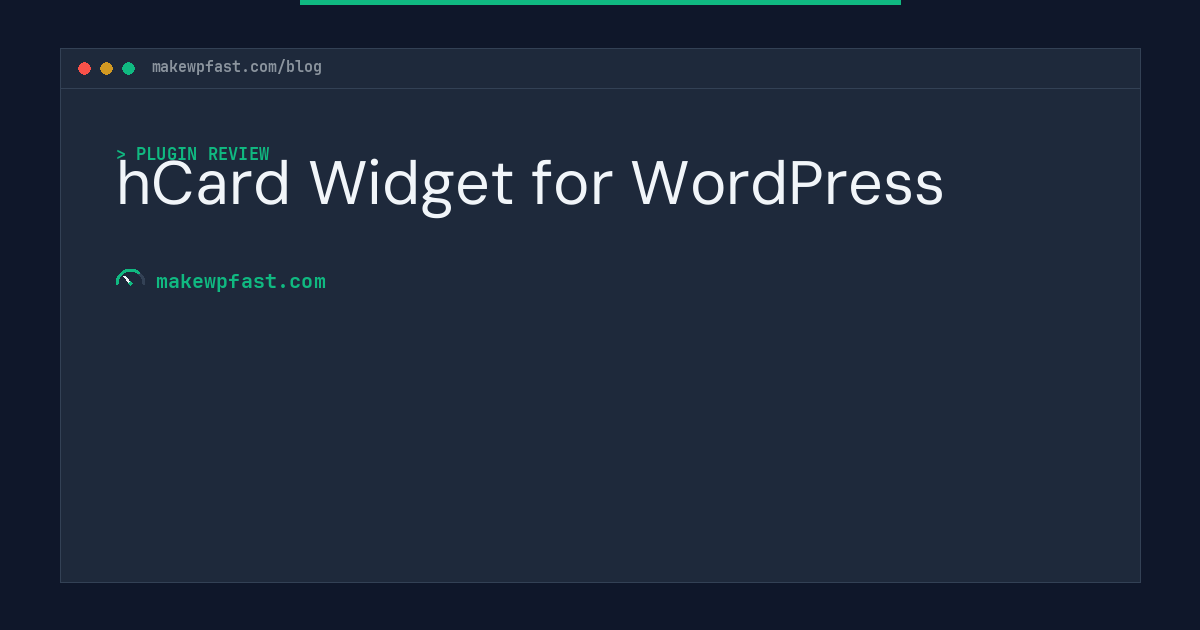 hCard Widget for WordPress - MakeWPFast