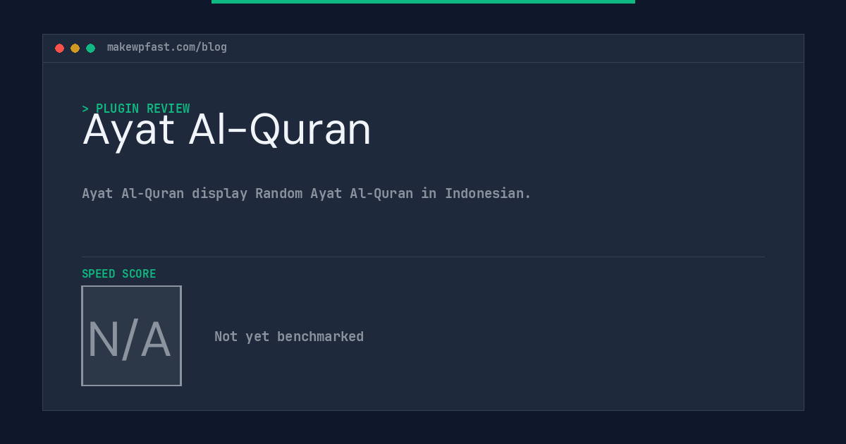 Ayat Al-Quran - MakeWPFast