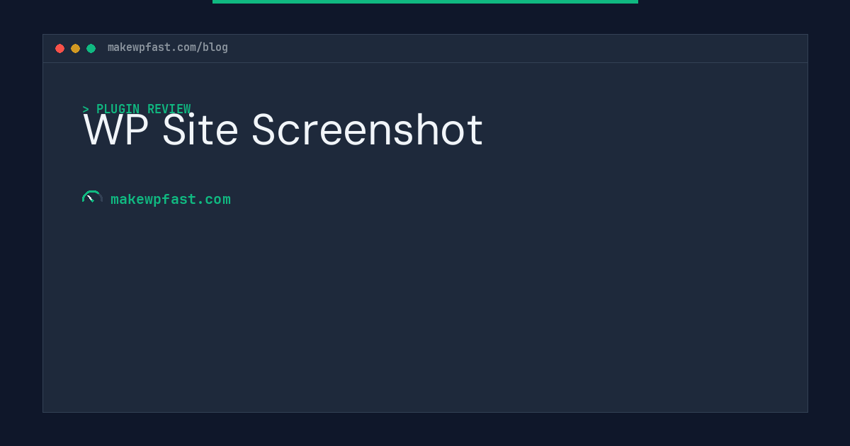WP Site Screenshot - MakeWPFast