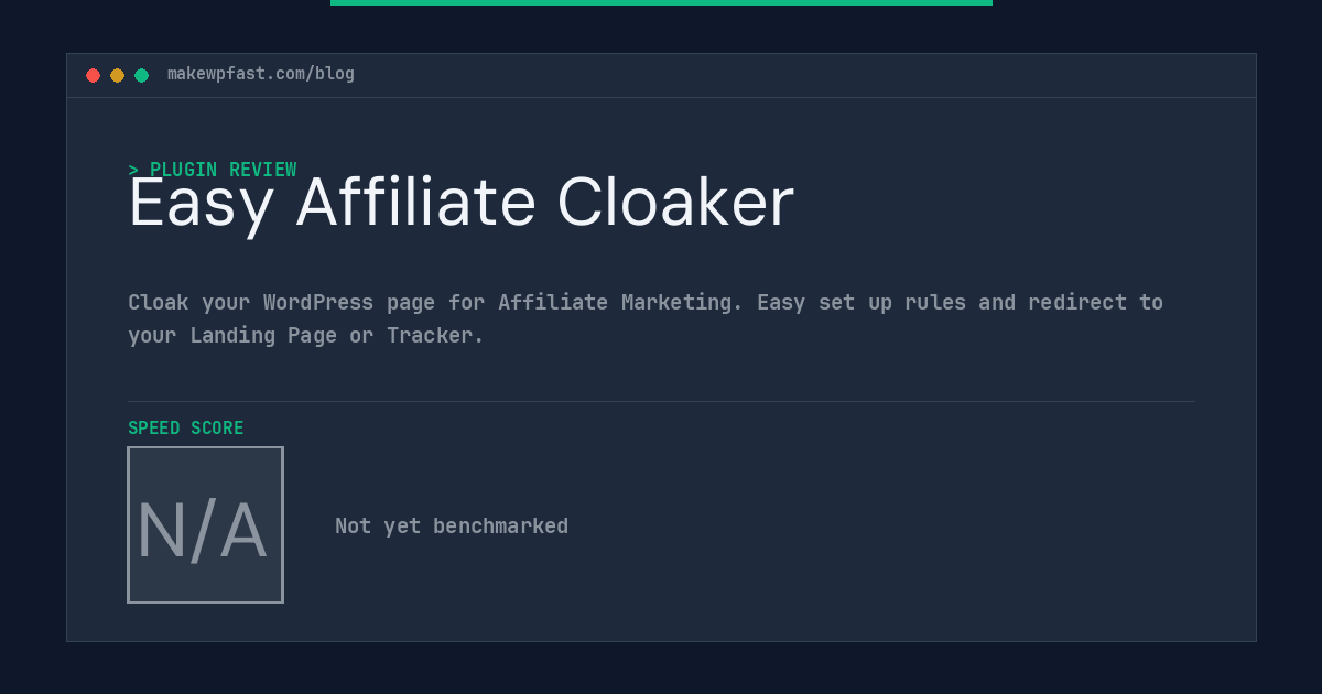 Easy Affiliate Cloaker - MakeWPFast