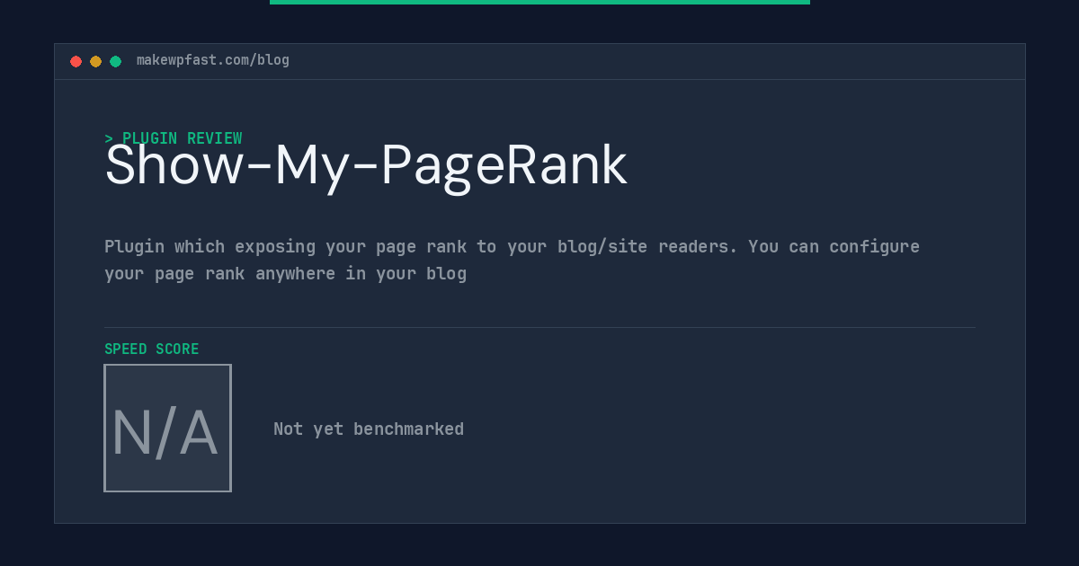 Show-My-PageRank - MakeWPFast