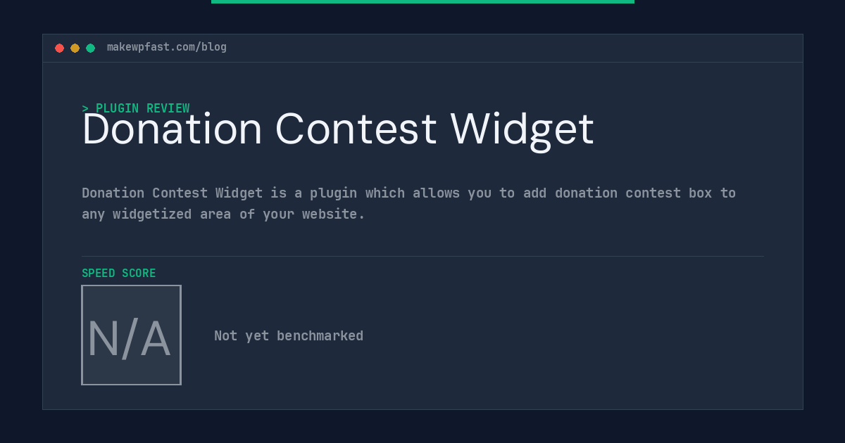 Donation Contest Widget - MakeWPFast