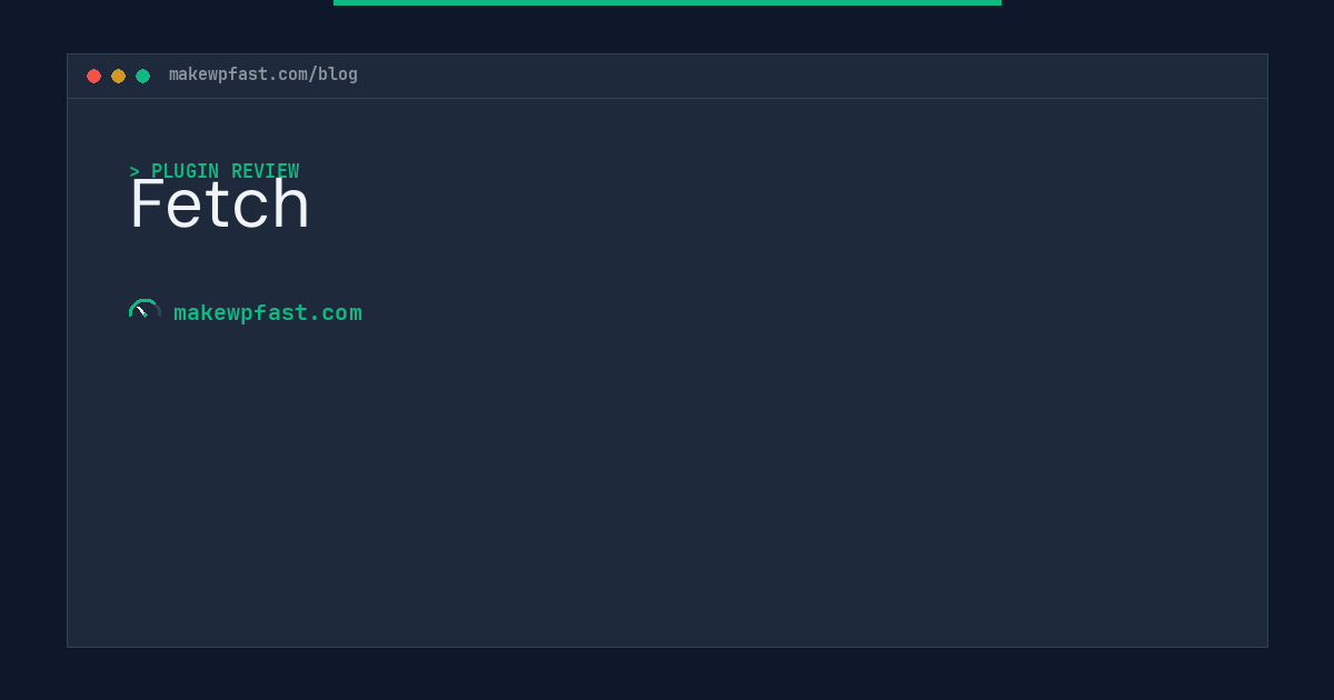 Fetch - MakeWPFast