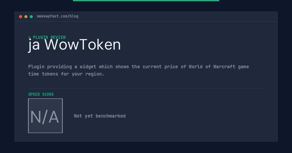 ja WowToken - MakeWPFast