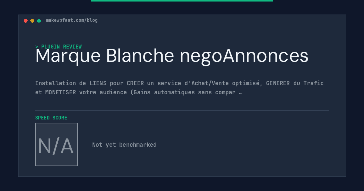 Marque Blanche negoAnnonces - MakeWPFast