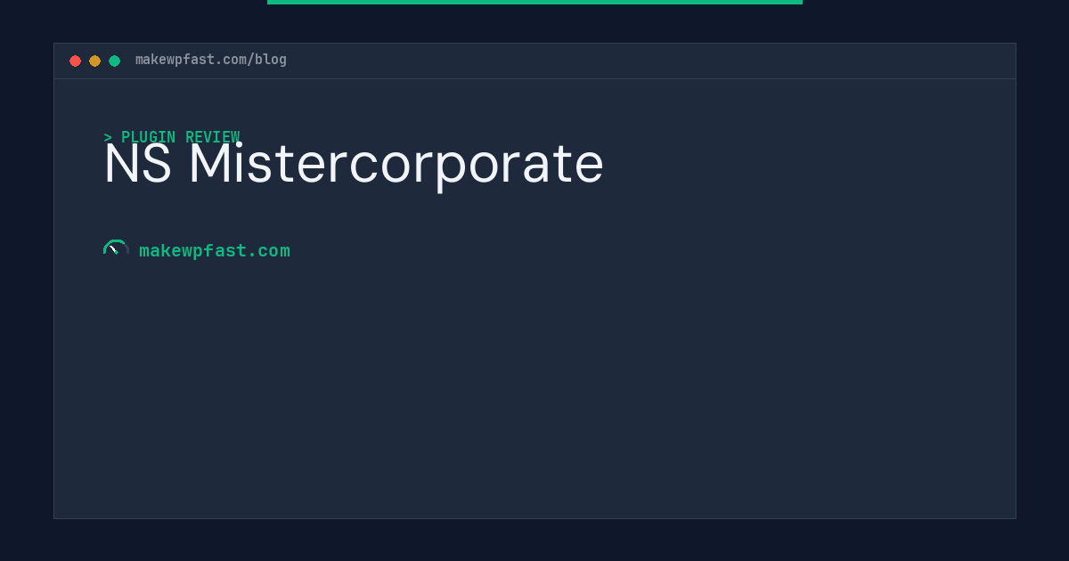NS Mistercorporate - MakeWPFast
