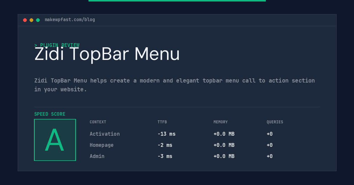 Zidi TopBar Menu - MakeWPFast