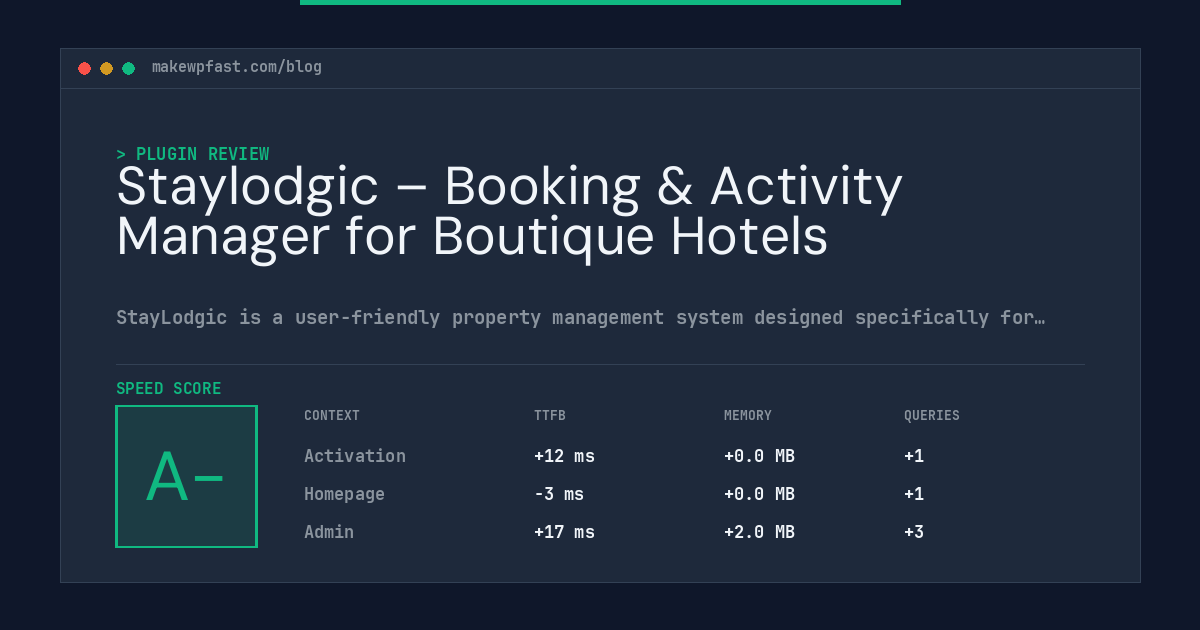 Staylodgic – Booking & Activity Manager for Boutique Hotels - MakeWPFast
