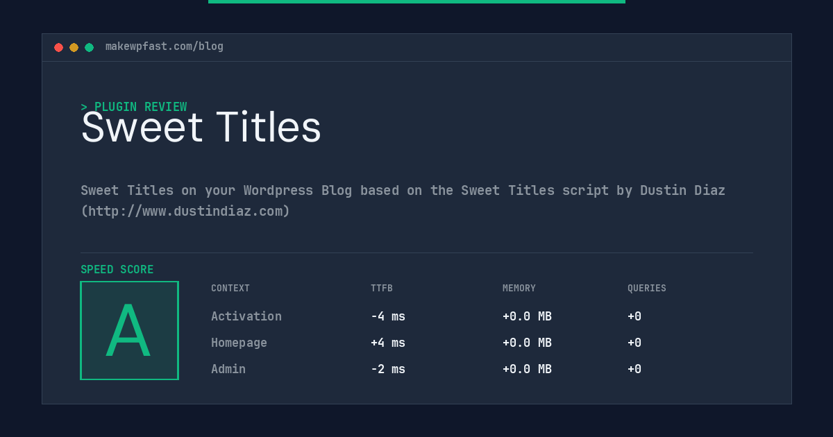 Sweet Titles - MakeWPFast