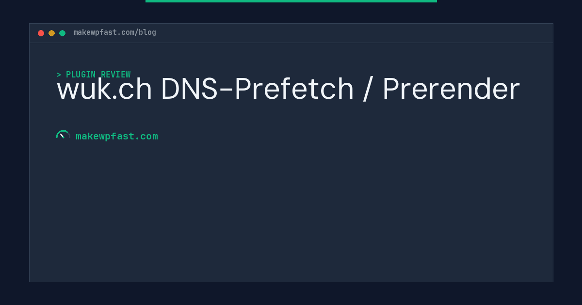 wuk.ch DNS-Prefetch / Prerender - MakeWPFast