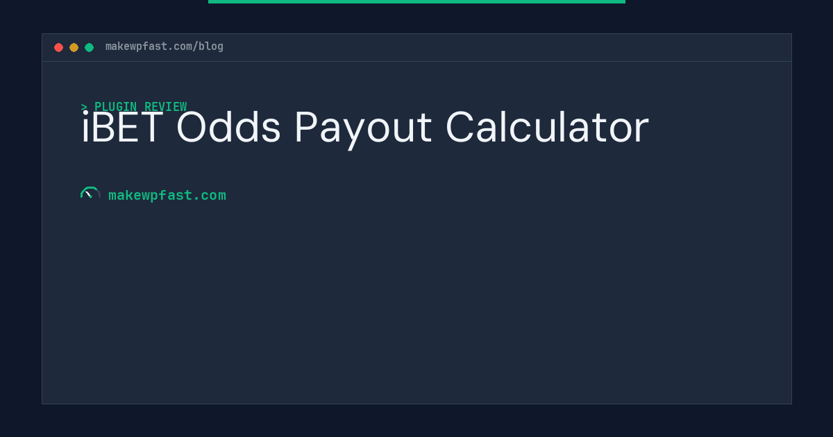 iBET Odds Payout Calculator - MakeWPFast