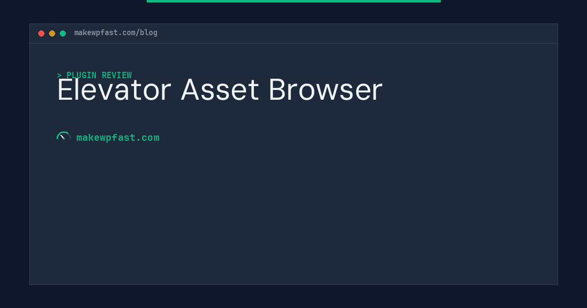 Elevator Asset Browser - MakeWPFast