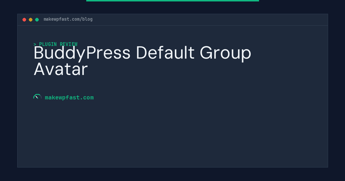 BuddyPress Default Group Avatar - MakeWPFast