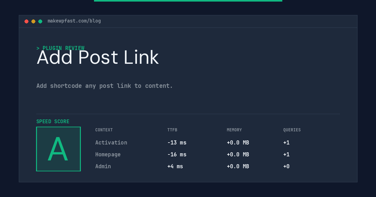 Add Post Link - MakeWPFast