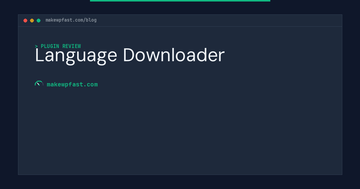 Language Downloader - MakeWPFast