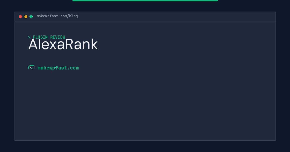 AlexaRank - MakeWPFast