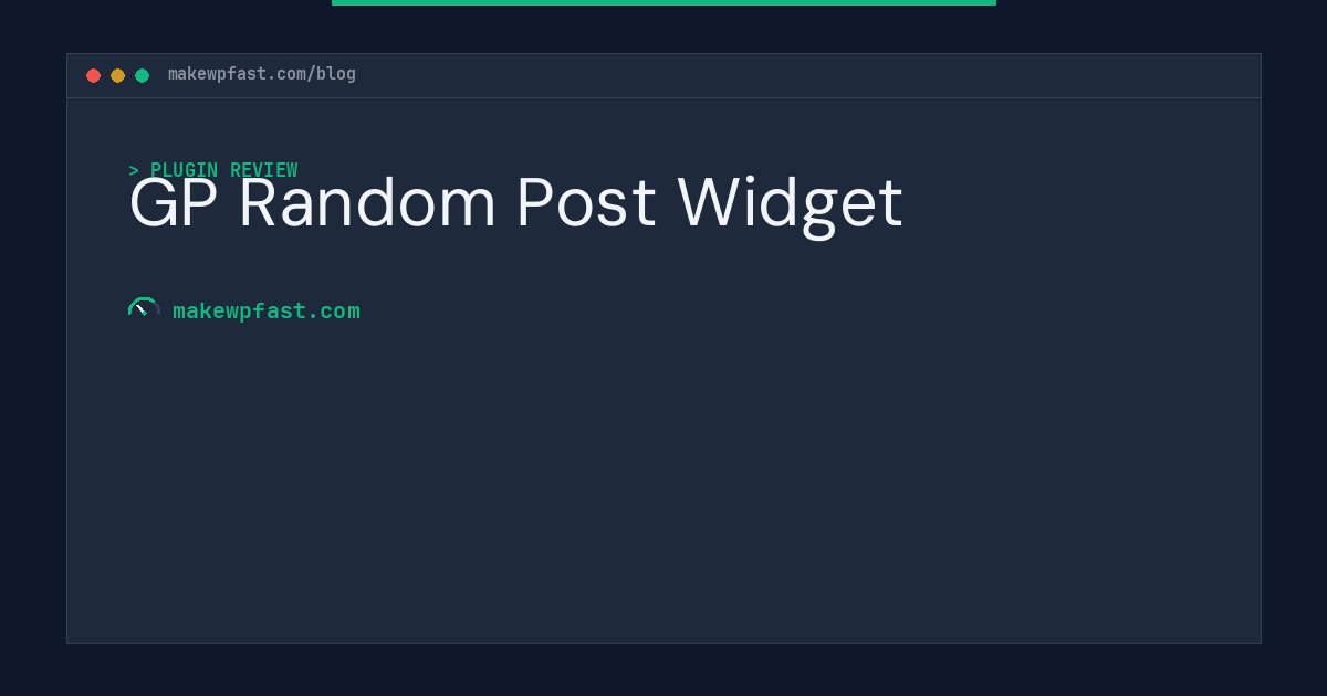 GP Random Post Widget - MakeWPFast