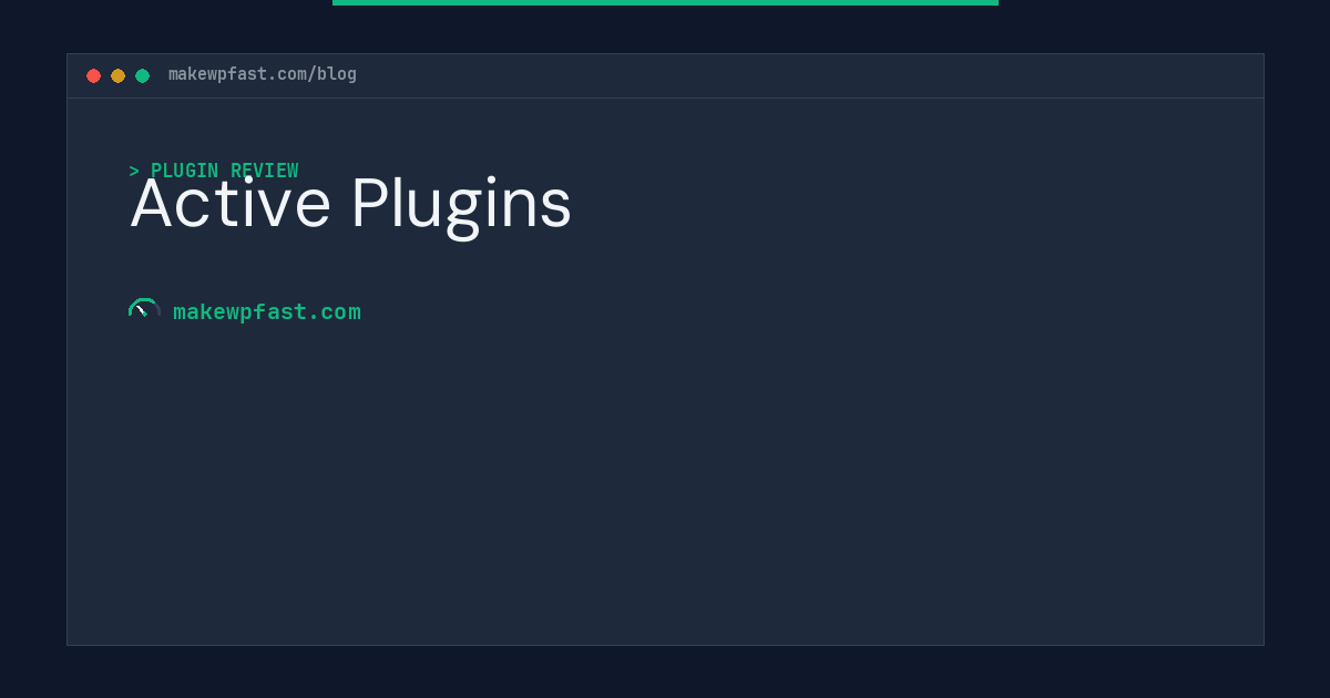 Active Plugins - MakeWPFast
