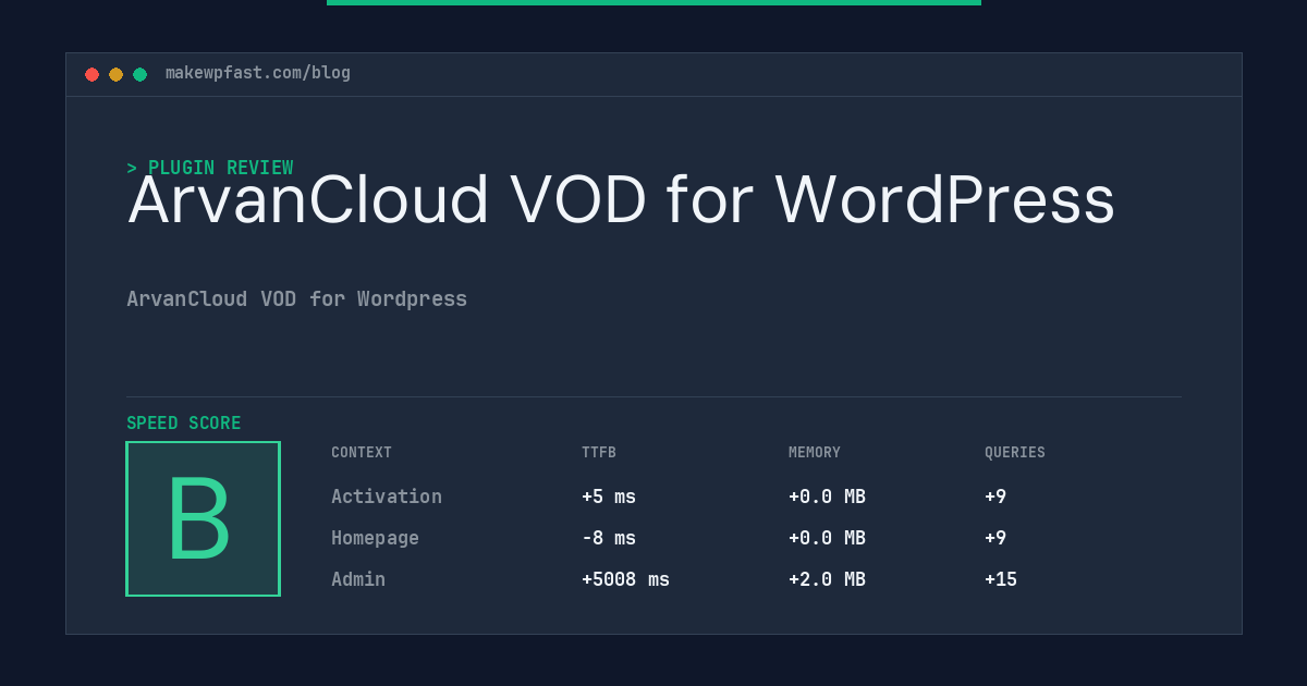 ArvanCloud VOD for WordPress - MakeWPFast