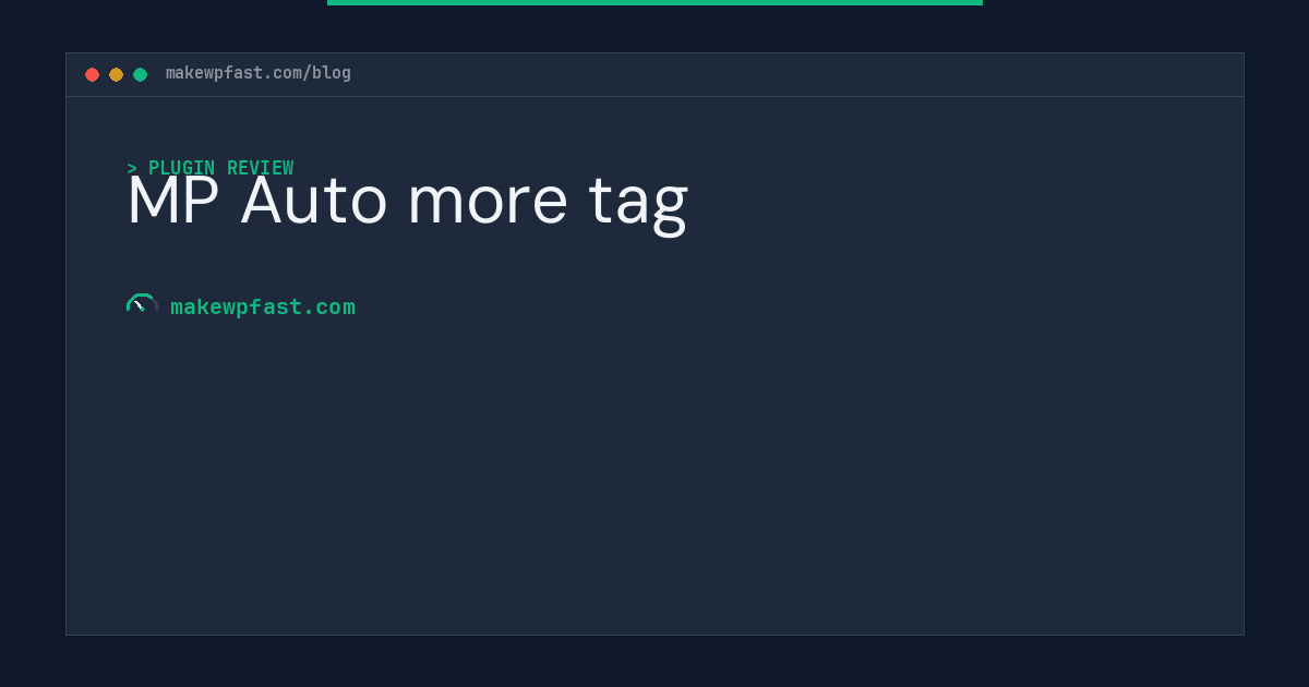 MP Auto more tag - MakeWPFast