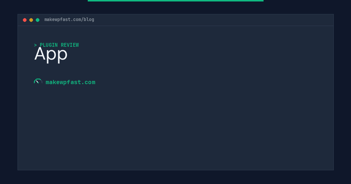 App - MakeWPFast