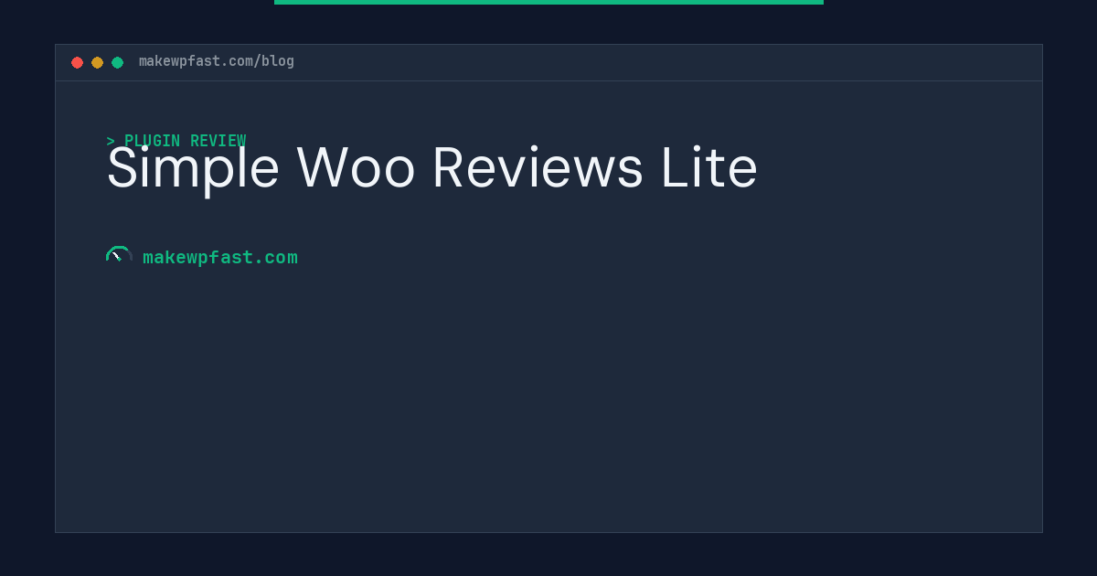 Simple Woo Reviews Lite - MakeWPFast