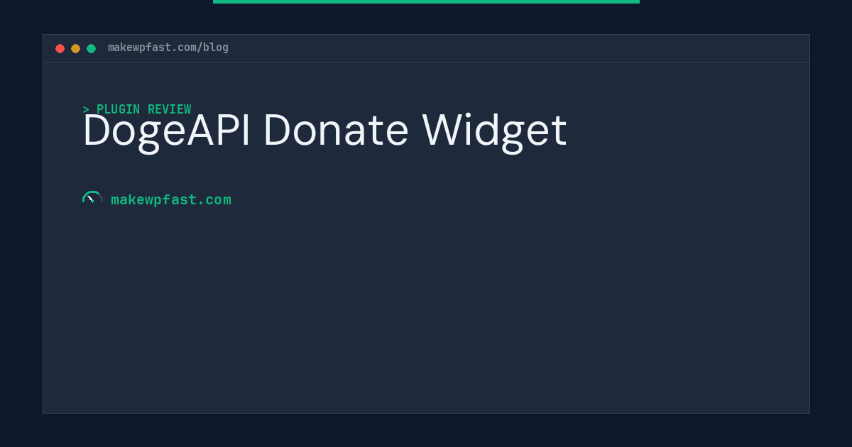 DogeAPI Donate Widget - MakeWPFast