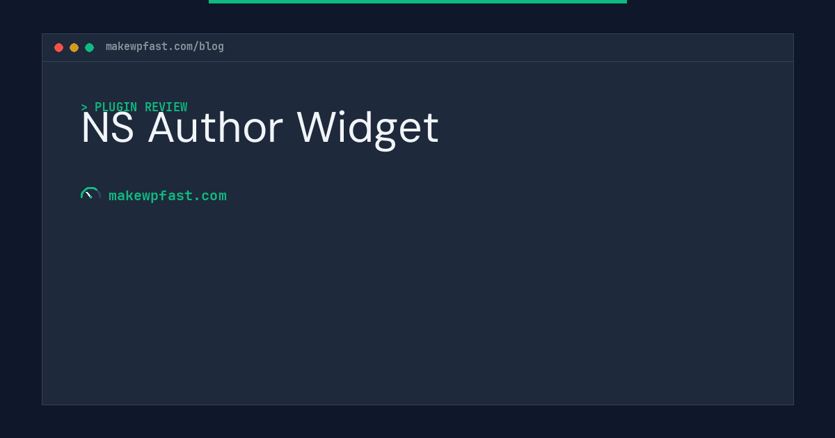 NS Author Widget - MakeWPFast