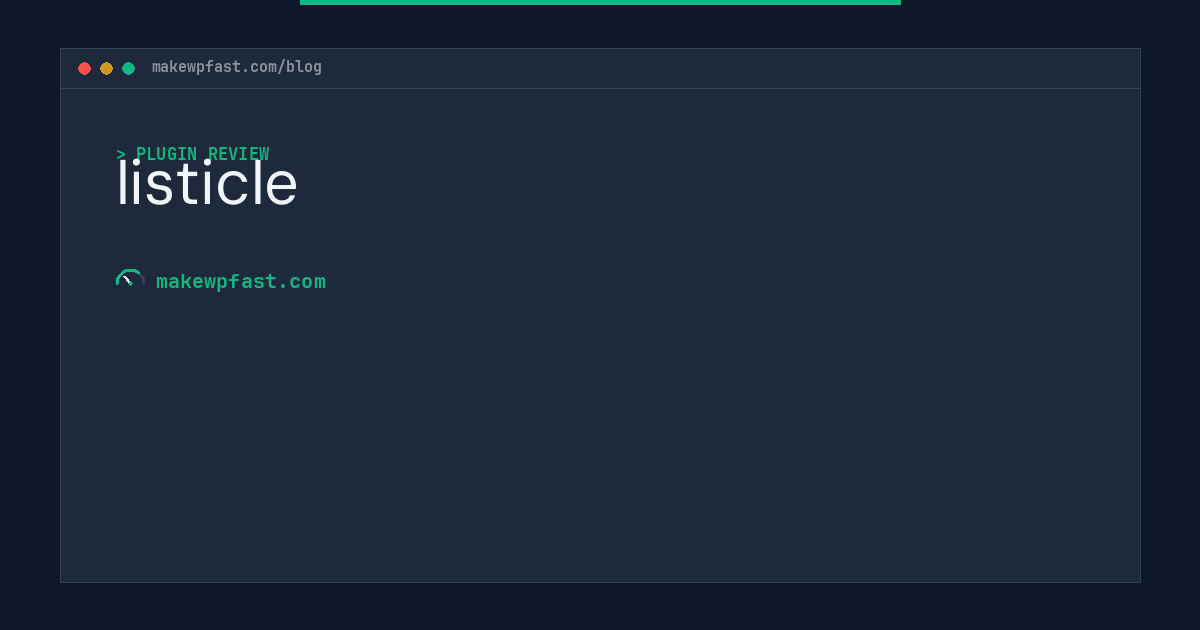 listicle - MakeWPFast