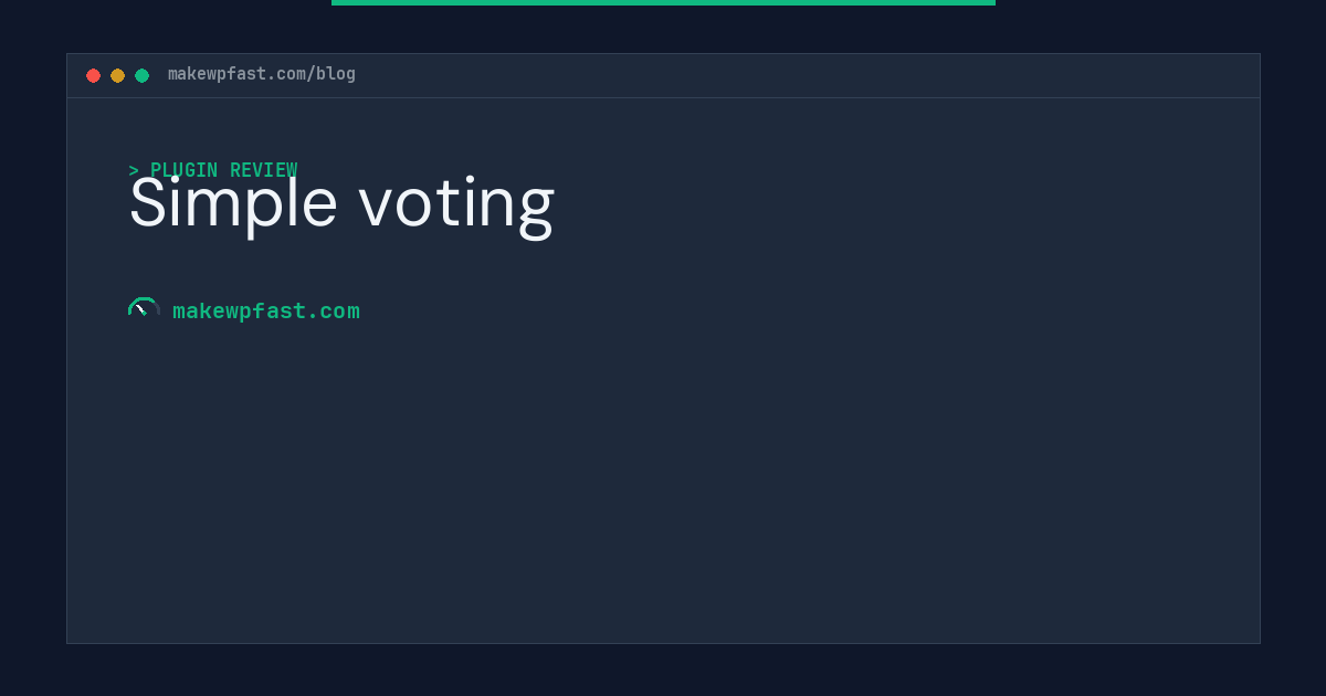 Simple voting - MakeWPFast