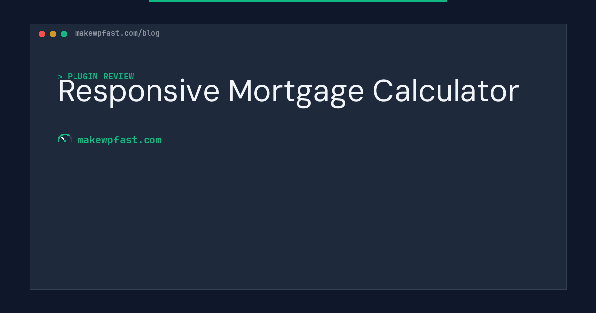 Responsive Mortgage Calculator - MakeWPFast