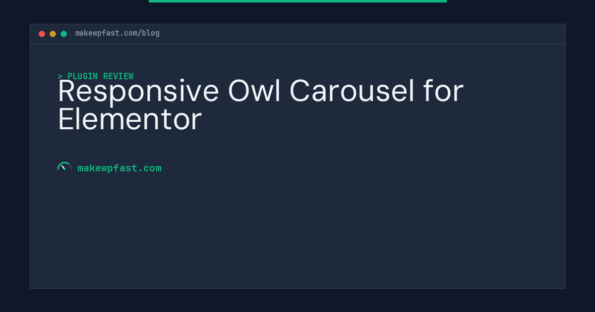 Responsive Owl Carousel for Elementor - MakeWPFast