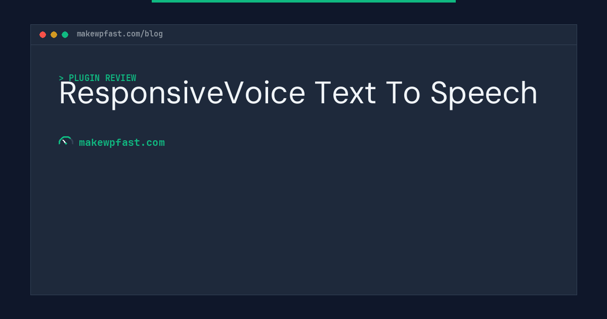 ResponsiveVoice Text To Speech - MakeWPFast