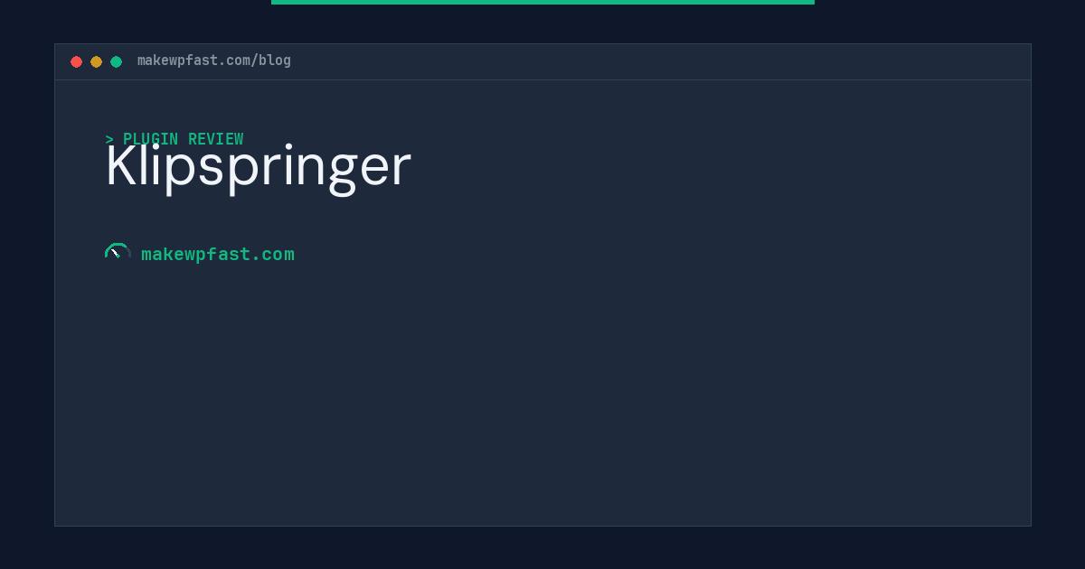 Klipspringer - MakeWPFast