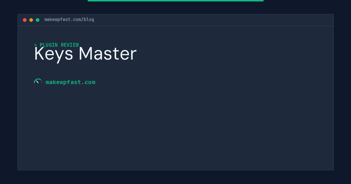 Keys Master - MakeWPFast