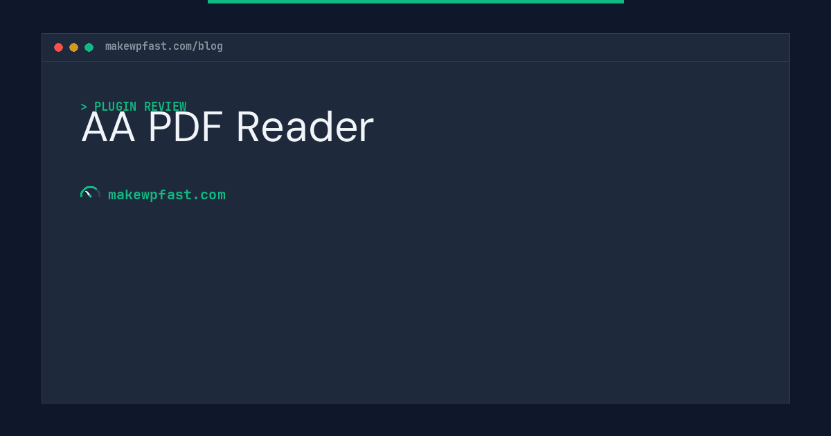 AA PDF Reader - MakeWPFast