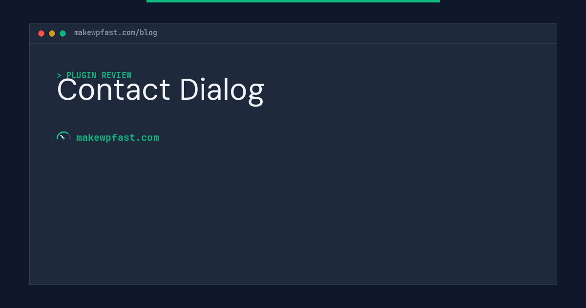 Contact Dialog - MakeWPFast