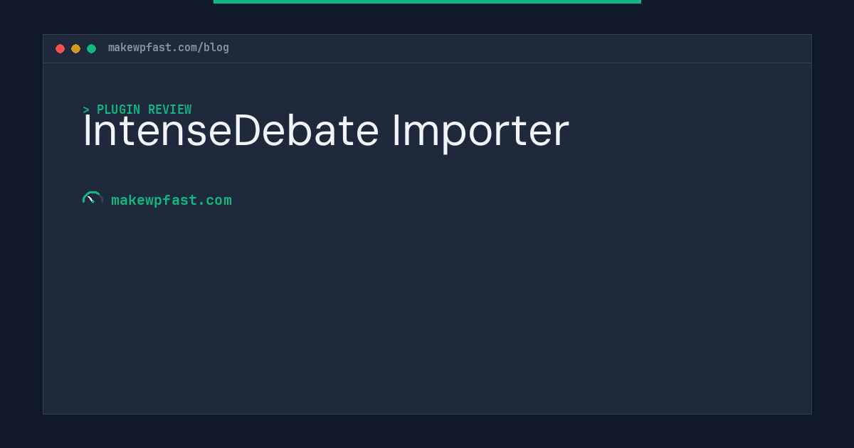 IntenseDebate Importer - MakeWPFast
