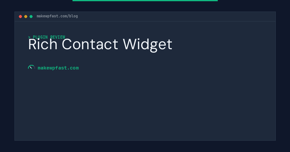 Rich Contact Widget - MakeWPFast
