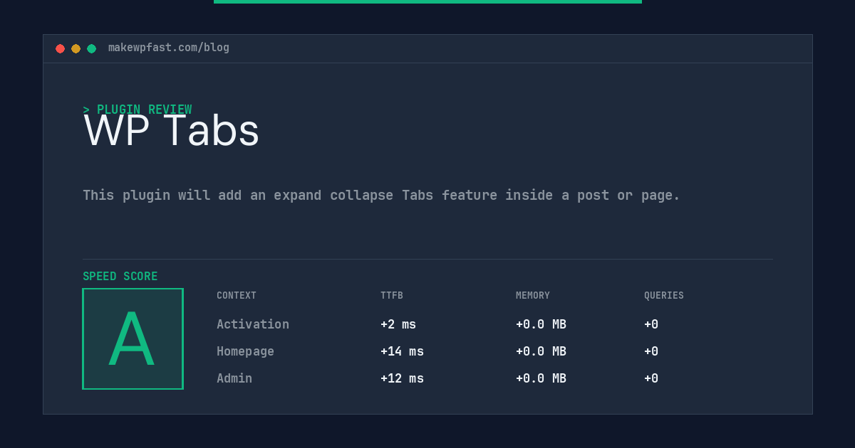 WP Tabs - MakeWPFast