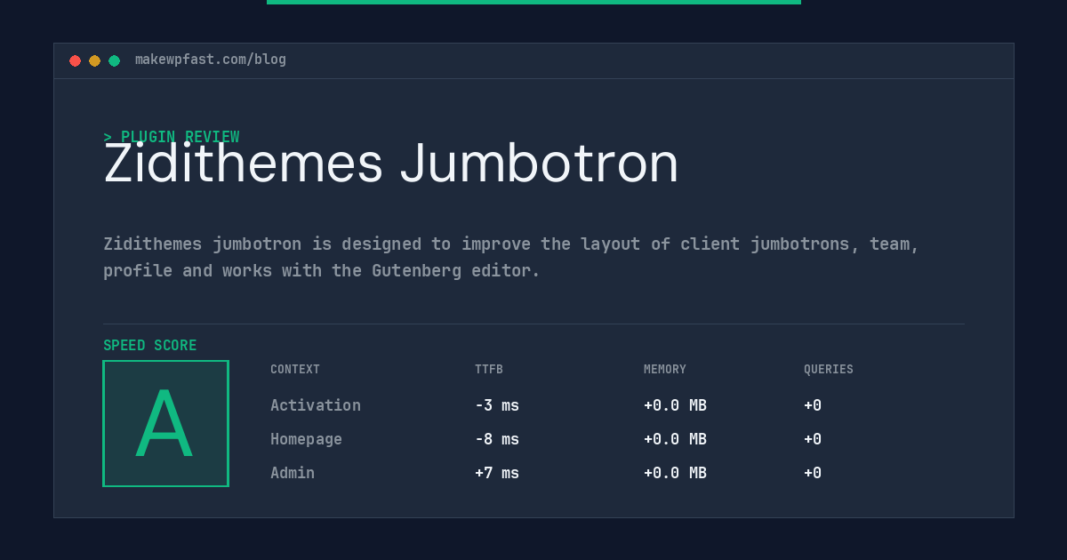 Zidithemes Jumbotron - MakeWPFast